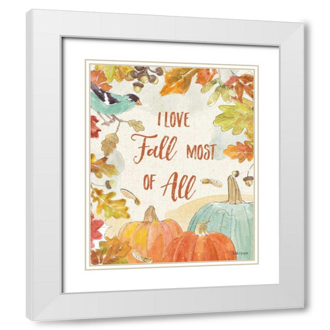 Falling for Fall V White Modern Wood Framed Art Print with Double Matting by Grove, Beth