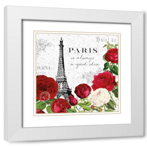 Rouge Paris II White Modern Wood Framed Art Print with Double Matting by Pertiet, Katie