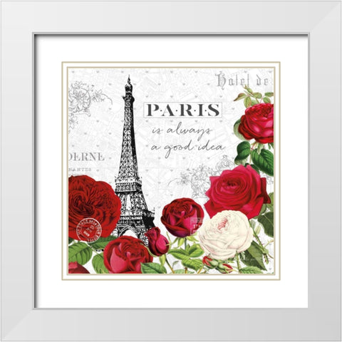 Rouge Paris II White Modern Wood Framed Art Print with Double Matting by Pertiet, Katie
