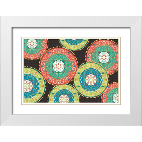 Otomi Cats VI Dark White Modern Wood Framed Art Print with Double Matting by Charron, Veronique