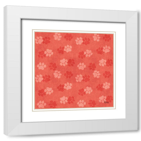 Otomi Cats Step 05B White Modern Wood Framed Art Print with Double Matting by Charron, Veronique