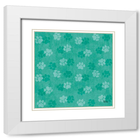 Otomi Cats Step 05D White Modern Wood Framed Art Print with Double Matting by Charron, Veronique