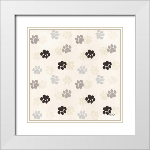 Otomi Cats Step 05A Neutral White Modern Wood Framed Art Print with Double Matting by Charron, Veronique