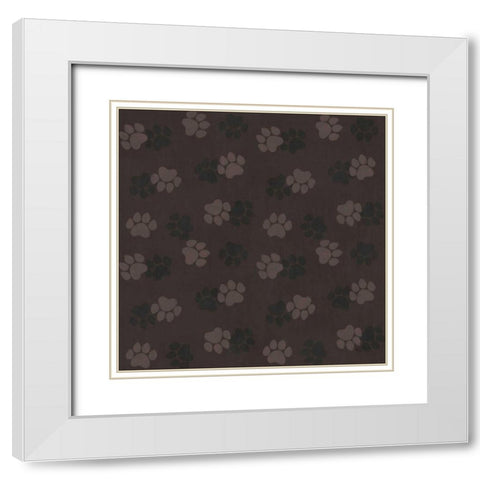 Otomi Cats Step 05B Neutral White Modern Wood Framed Art Print with Double Matting by Charron, Veronique