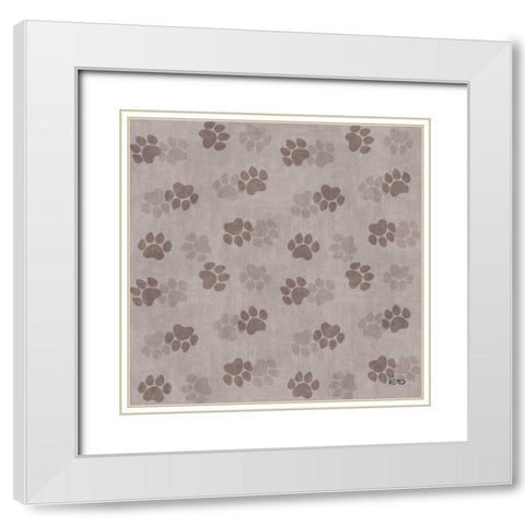 Otomi Cats Step 05D Neutral White Modern Wood Framed Art Print with Double Matting by Charron, Veronique