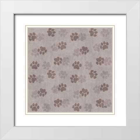 Otomi Cats Step 05D Neutral White Modern Wood Framed Art Print with Double Matting by Charron, Veronique