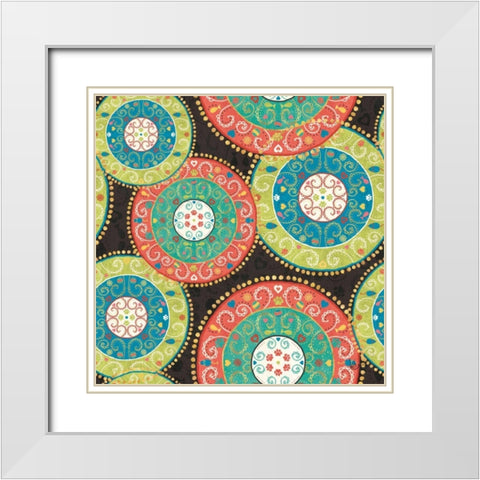 Otomi Cats Step 06B White Modern Wood Framed Art Print with Double Matting by Charron, Veronique