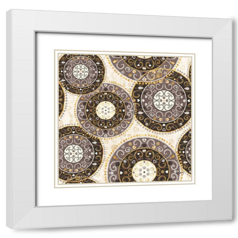 Otomi Cats Step 06A Neutral White Modern Wood Framed Art Print with Double Matting by Charron, Veronique