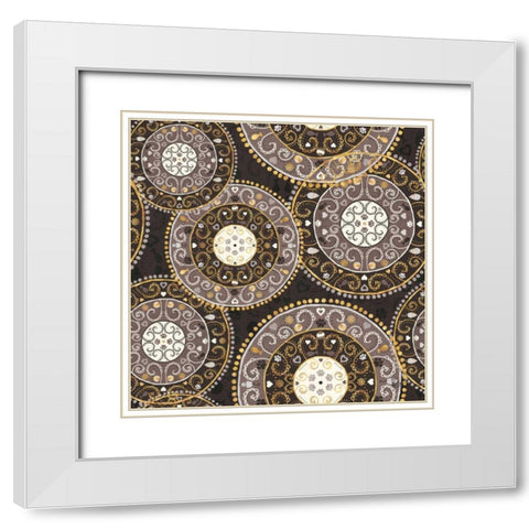 Otomi Cats Step 06B Neutral White Modern Wood Framed Art Print with Double Matting by Charron, Veronique