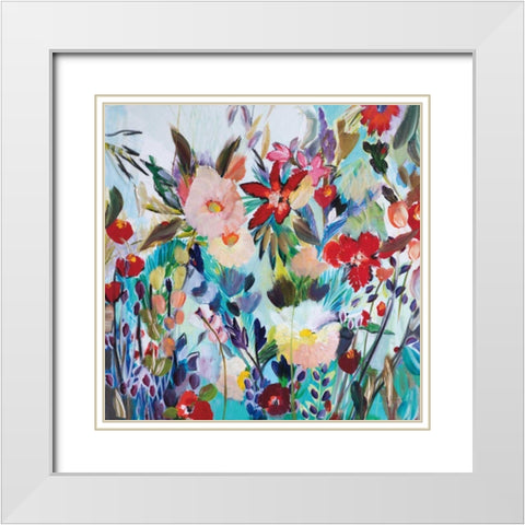 Magic Garden White Modern Wood Framed Art Print with Double Matting by Davis, Joan E.