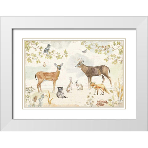 Woodland Wreath I White Modern Wood Framed Art Print with Double Matting by Grove, Beth