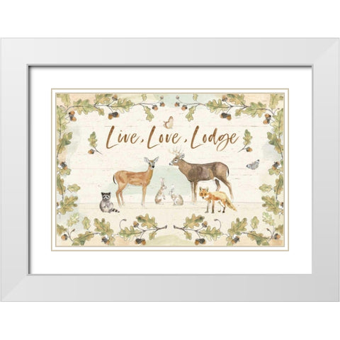 Woodland Wreath IV White Modern Wood Framed Art Print with Double Matting by Grove, Beth