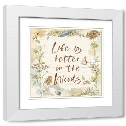 Woodland Wreath V White Modern Wood Framed Art Print with Double Matting by Grove, Beth