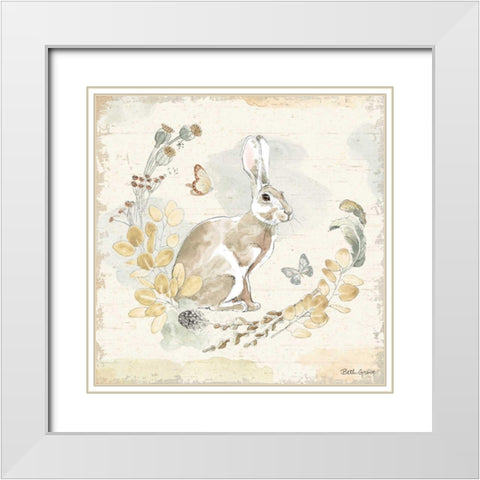 Woodland Wreath X White Modern Wood Framed Art Print with Double Matting by Grove, Beth