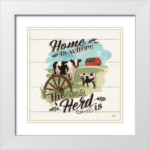Farm Life II White Modern Wood Framed Art Print with Double Matting by Penner, Janelle