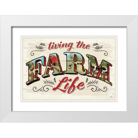 Farm Life IV White Modern Wood Framed Art Print with Double Matting by Penner, Janelle