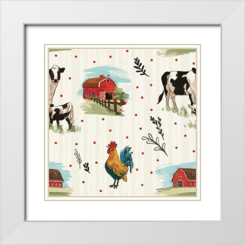 Farm Life Step 01 White Modern Wood Framed Art Print with Double Matting by Penner, Janelle