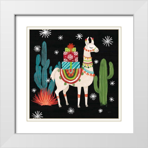 Lovely Llamas II Christmas Black White Modern Wood Framed Art Print with Double Matting by Urban, Mary