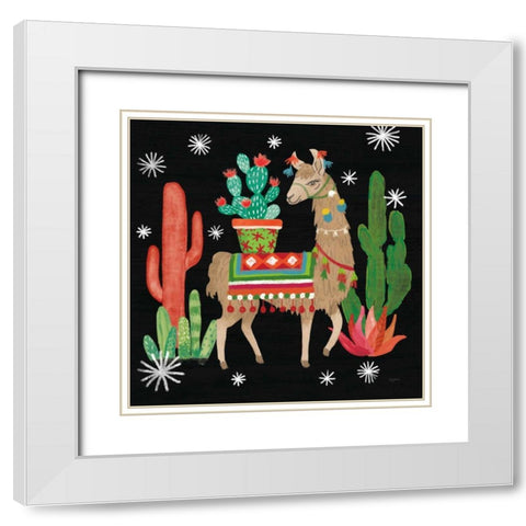 Lovely Llamas III Christmas Black White Modern Wood Framed Art Print with Double Matting by Urban, Mary