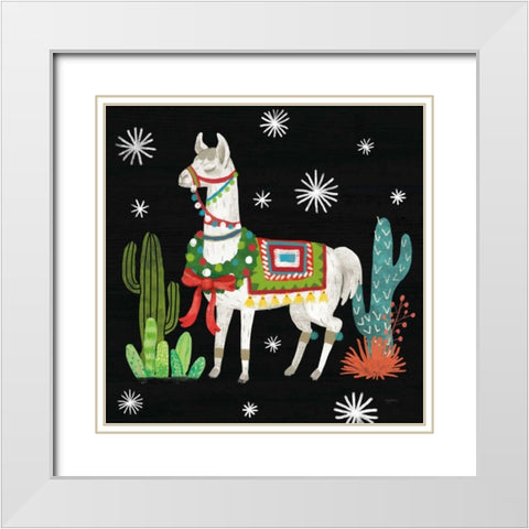 Lovely Llamas V Christmas Black White Modern Wood Framed Art Print with Double Matting by Urban, Mary