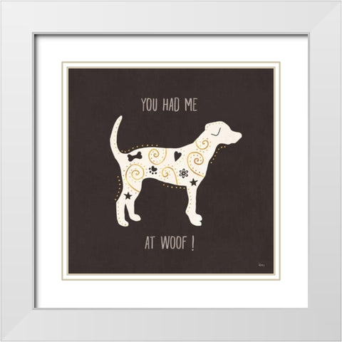 Otomi Dogs IV Dark Neutral White Modern Wood Framed Art Print with Double Matting by Charron, Veronique