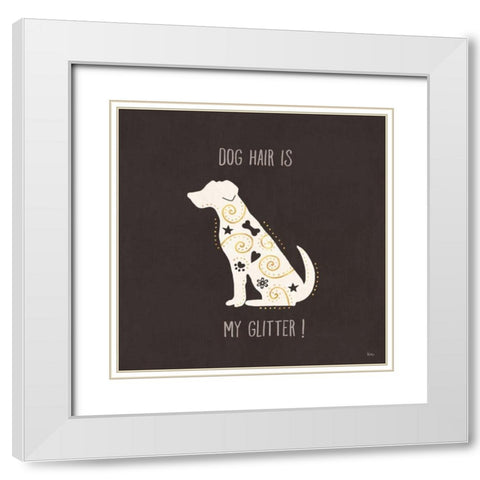 Otomi Dogs V Dark Neutral White Modern Wood Framed Art Print with Double Matting by Charron, Veronique