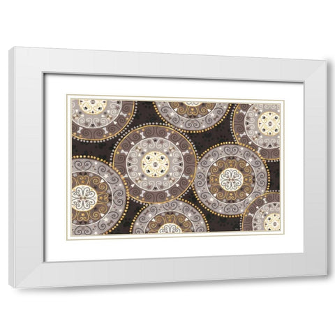 Otomi Dogs VI Dark Neutral White Modern Wood Framed Art Print with Double Matting by Charron, Veronique