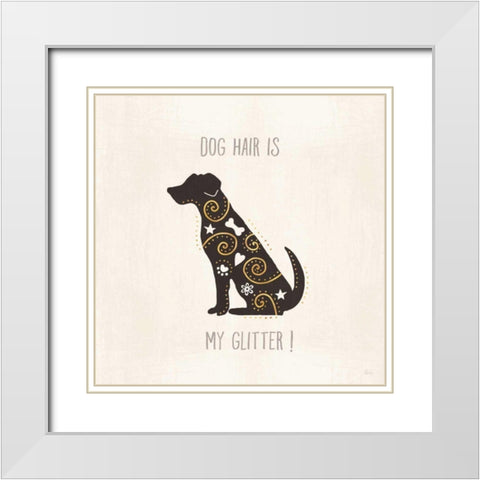 Otomi Dogs V Neutral White Modern Wood Framed Art Print with Double Matting by Charron, Veronique