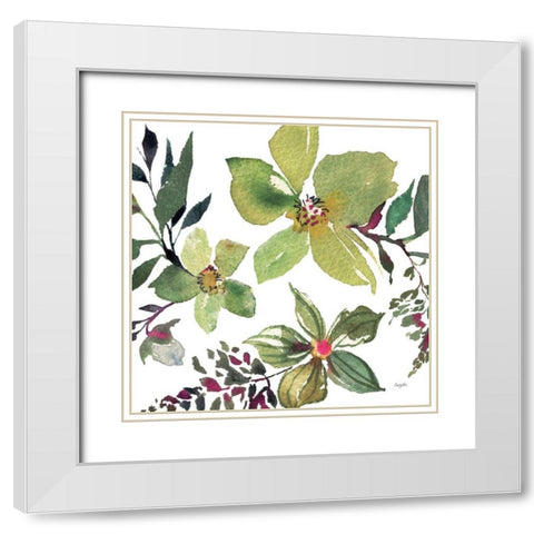 Hellebore Ya Doing II White Modern Wood Framed Art Print with Double Matting by Rice, Kristy