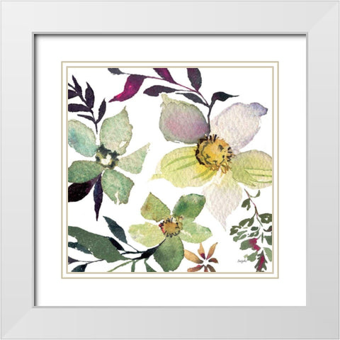 Hellebore Ya Doing III White Modern Wood Framed Art Print with Double Matting by Rice, Kristy