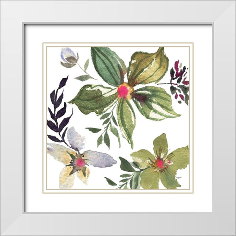 Hellebore Ya Doing IV White Modern Wood Framed Art Print with Double Matting by Rice, Kristy