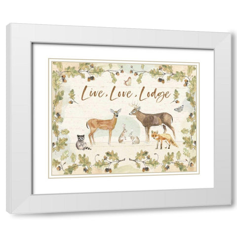 Woodland Wreath IV v2 White Modern Wood Framed Art Print with Double Matting by Grove, Beth