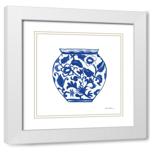 Chinoiserie I White Modern Wood Framed Art Print with Double Matting by Zaman, Farida