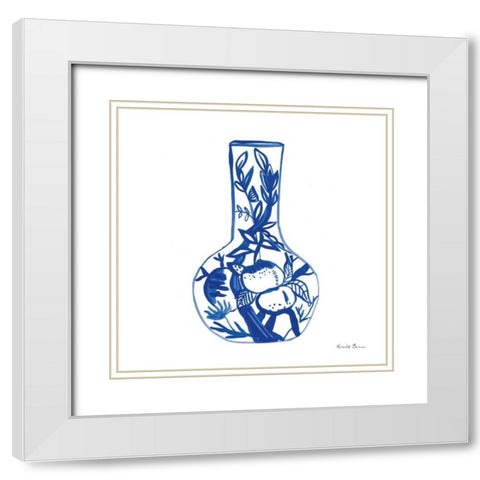 Chinoiserie VIII White Modern Wood Framed Art Print with Double Matting by Zaman, Farida