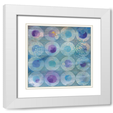 Touching Circles II White Modern Wood Framed Art Print with Double Matting by Nai, Danhui