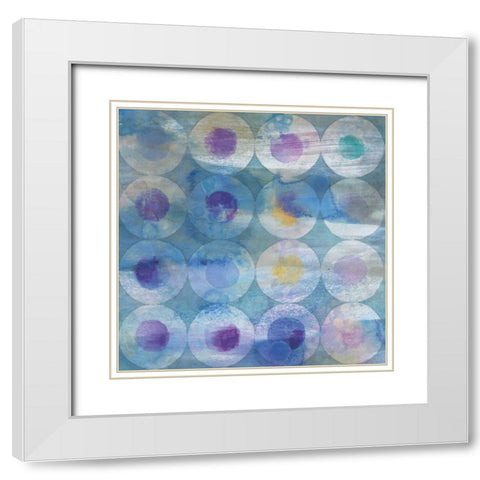 Touching Circles III White Modern Wood Framed Art Print with Double Matting by Nai, Danhui