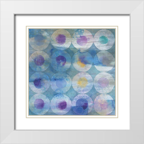 Touching Circles III White Modern Wood Framed Art Print with Double Matting by Nai, Danhui