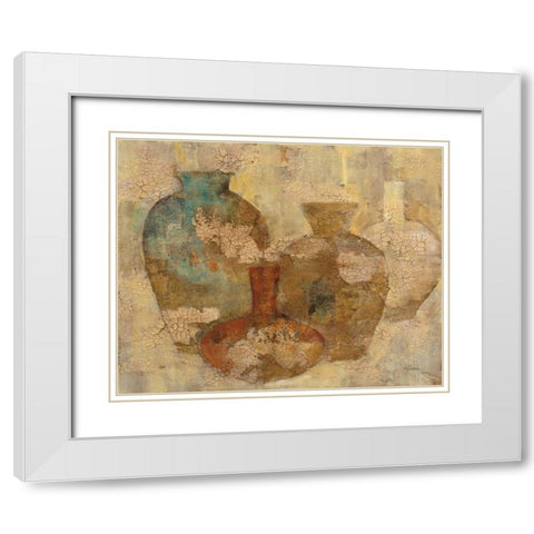 Still Life Quartet White Modern Wood Framed Art Print with Double Matting by Hristova, Albena