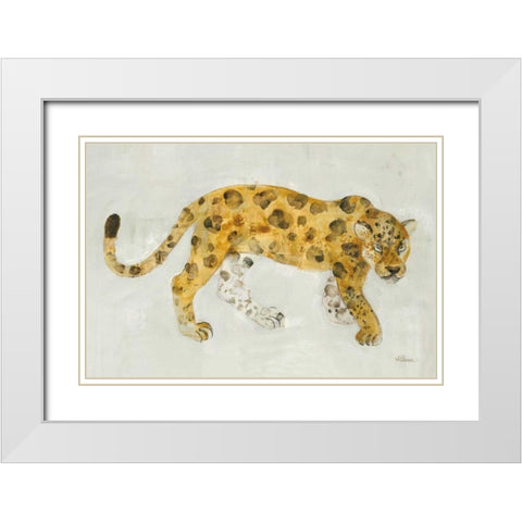 Big Cat I White Modern Wood Framed Art Print with Double Matting by Hristova, Albena