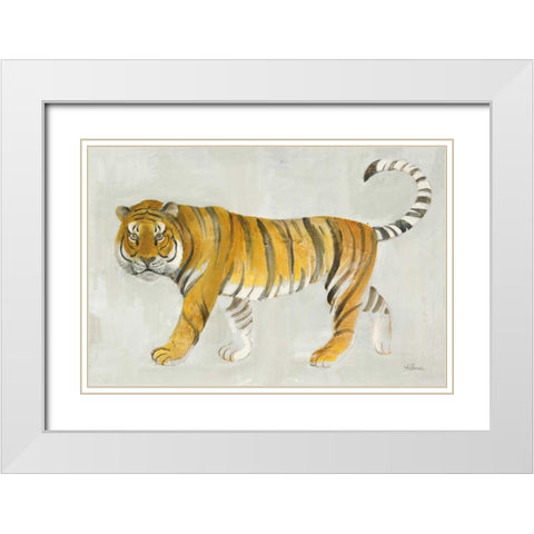 Big Cat II White Modern Wood Framed Art Print with Double Matting by Hristova, Albena