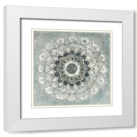 Sunburst Neutral White Modern Wood Framed Art Print with Double Matting by Nai, Danhui