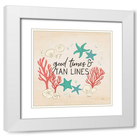 Beach Time IV White Modern Wood Framed Art Print with Double Matting by Penner, Janelle