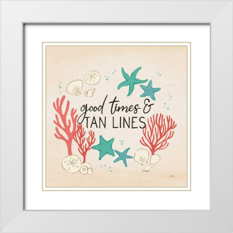 Beach Time IV White Modern Wood Framed Art Print with Double Matting by Penner, Janelle