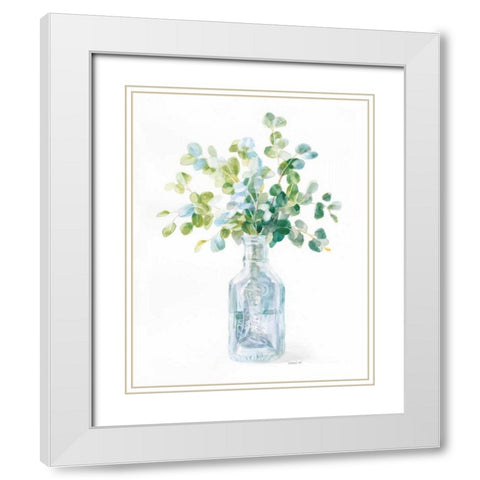 Beach Flowers IV White Modern Wood Framed Art Print with Double Matting by Nai, Danhui