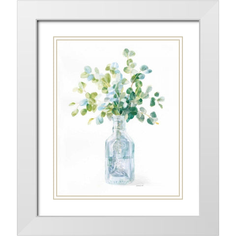 Beach Flowers IV White Modern Wood Framed Art Print with Double Matting by Nai, Danhui