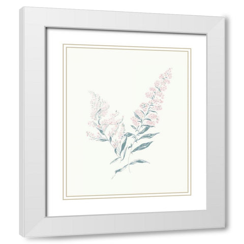 Flowers on White I Contemporary White Modern Wood Framed Art Print with Double Matting by Wild Apple Portfolio