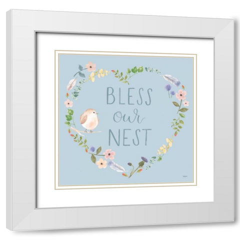 Spring Sentiments VII White Modern Wood Framed Art Print with Double Matting by Jackson, Jenaya