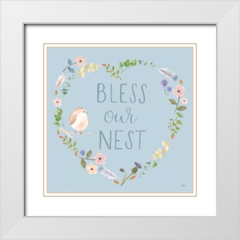 Spring Sentiments VII White Modern Wood Framed Art Print with Double Matting by Jackson, Jenaya