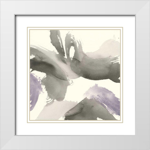 Amethyst Gesture I White Modern Wood Framed Art Print with Double Matting by Paschke, Chris