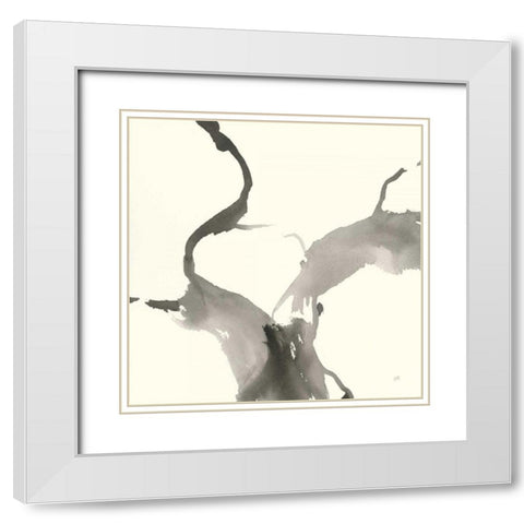 Gesture I White Modern Wood Framed Art Print with Double Matting by Paschke, Chris